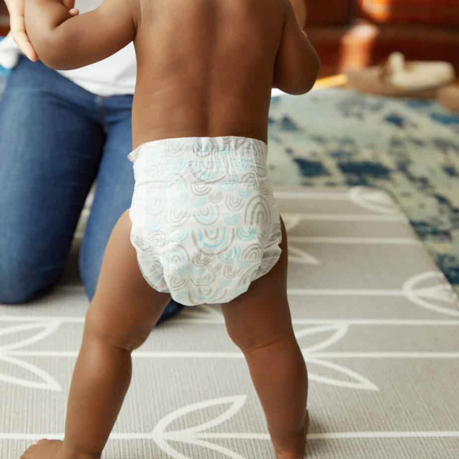 baby with incontinence special needs diaper standing up